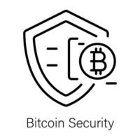 Trendy Bitcoin Security vector