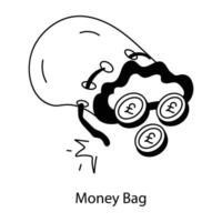 Trendy Money Bag vector
