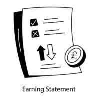 Trendy Earning Statement vector