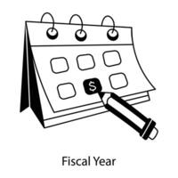 Trendy Fiscal Year vector