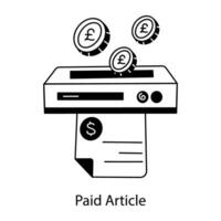 Trendy Paid Article vector