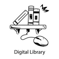 Trendy Digital Library vector