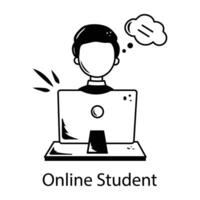 Trendy Online Student vector