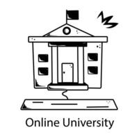 Trendy Online University vector