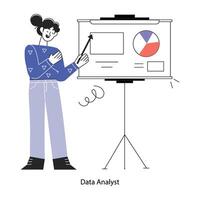 Trendy Data Analyst vector