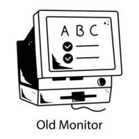 Trendy Old Monitor vector