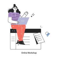 Trendy Online Workshop vector