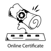 Trendy Online Certificate vector