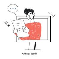 Trendy Online Speech vector