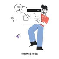 Trendy Presenting Project vector