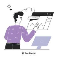 Trendy Online Course vector