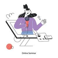 Trendy Online Seminar vector