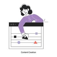 Trendy Content Creation vector