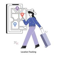 Trendy Location Tracking vector