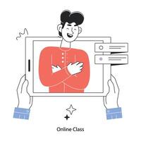 Trendy Online Class vector