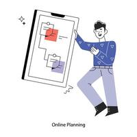 Trendy Online Planning vector