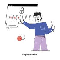 Trendy Login Password vector