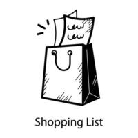 Trendy Shopping List vector