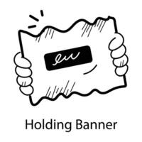 Trendy Holding Banner vector