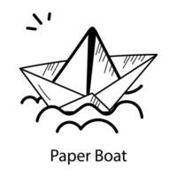 Trendy Paper Boat vector
