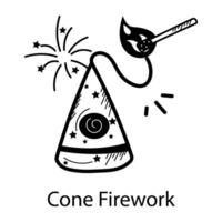 Trendy Cone Firework vector