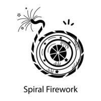 Trendy Spiral Firework vector