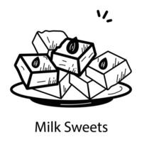 Trendy Milk Sweets vector