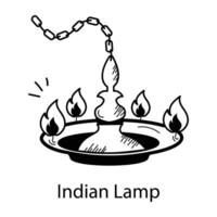 Trendy Indian Lamp vector