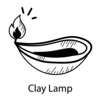 Trendy Clay Lamp vector