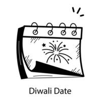 Trendy Diwali Date vector