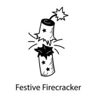 Trendy Festive Firecracker vector