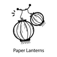 Trendy Paper Lanterns vector