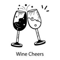 Trendy Wine Cheers vector