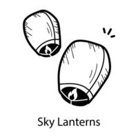 Trendy Sky Lanterns vector