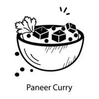 Trendy Paneer Curry vector