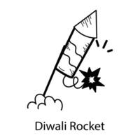 Trendy Diwali Rocket vector