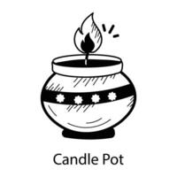 Trendy Candle Pot vector