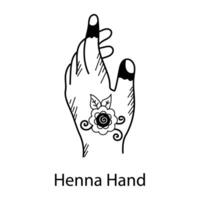 Trendy Henna Hand vector
