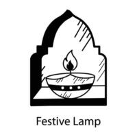 Trendy Festive Lamp vector