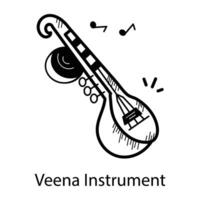 de moda veena instrumento vector