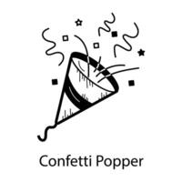 Trendy Confetti Popper vector