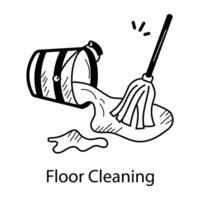 Trendy Floor Cleaning vector
