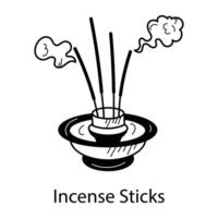 Trendy Incense Sticks vector