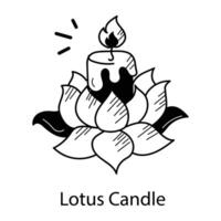 Trendy Lotus Candle vector