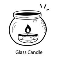 Trendy Glass Candle vector