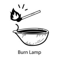 Trendy Burn Lamp vector