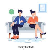 Trendy Family Conflicts vector