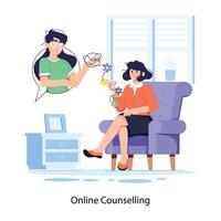Trendy Online Counselling vector