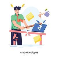 Trendy Angry Employee vector