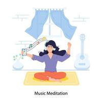 Trendy Music Meditation vector